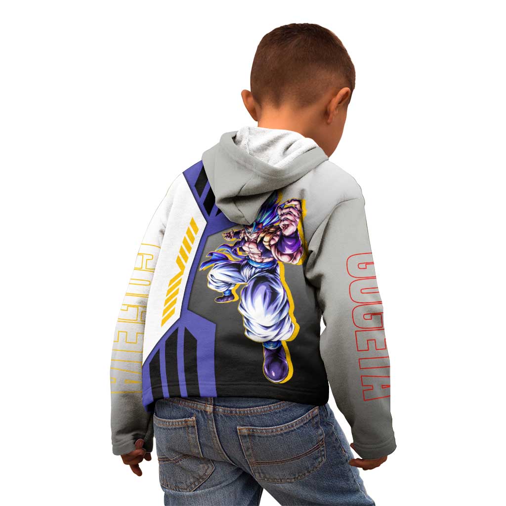 Gogeta from Dragon Ball Kid Hoodie with Super Saiyan Blue Form and Action Pose Design - The Mazicc
