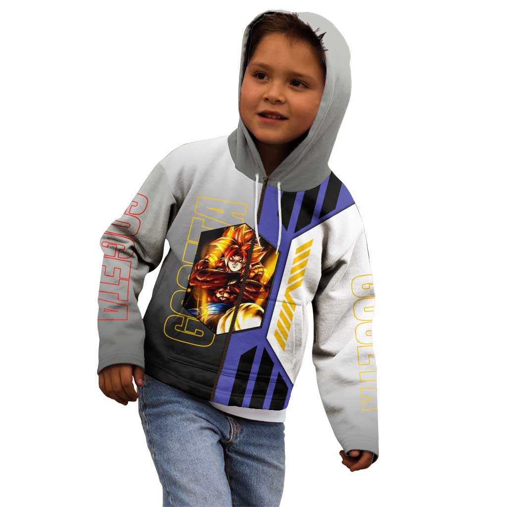 Gogeta from Dragon Ball Kid Hoodie with Super Saiyan Blue Form and Action Pose Design - The Mazicc