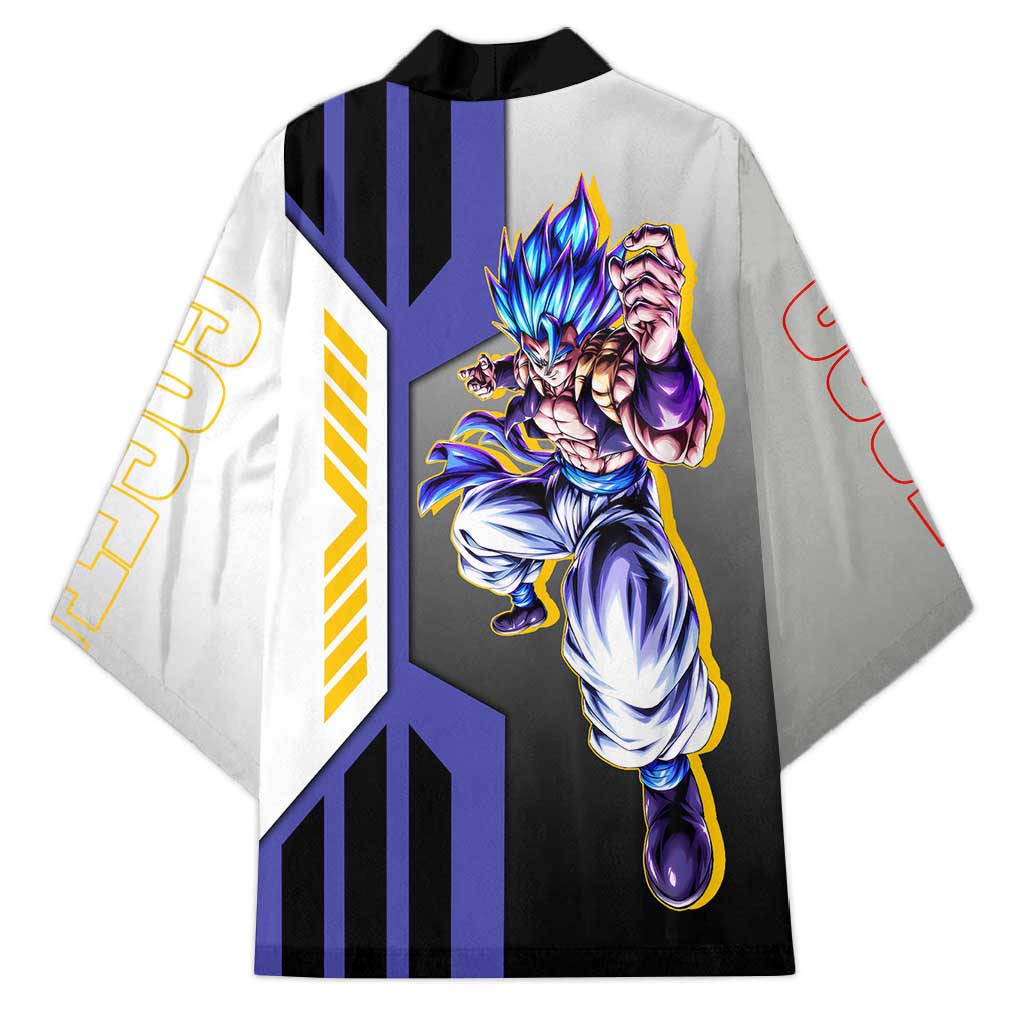 Gogeta from Dragon Ball Kimono with Super Saiyan Blue Form and Action Pose Design - The Mazicc