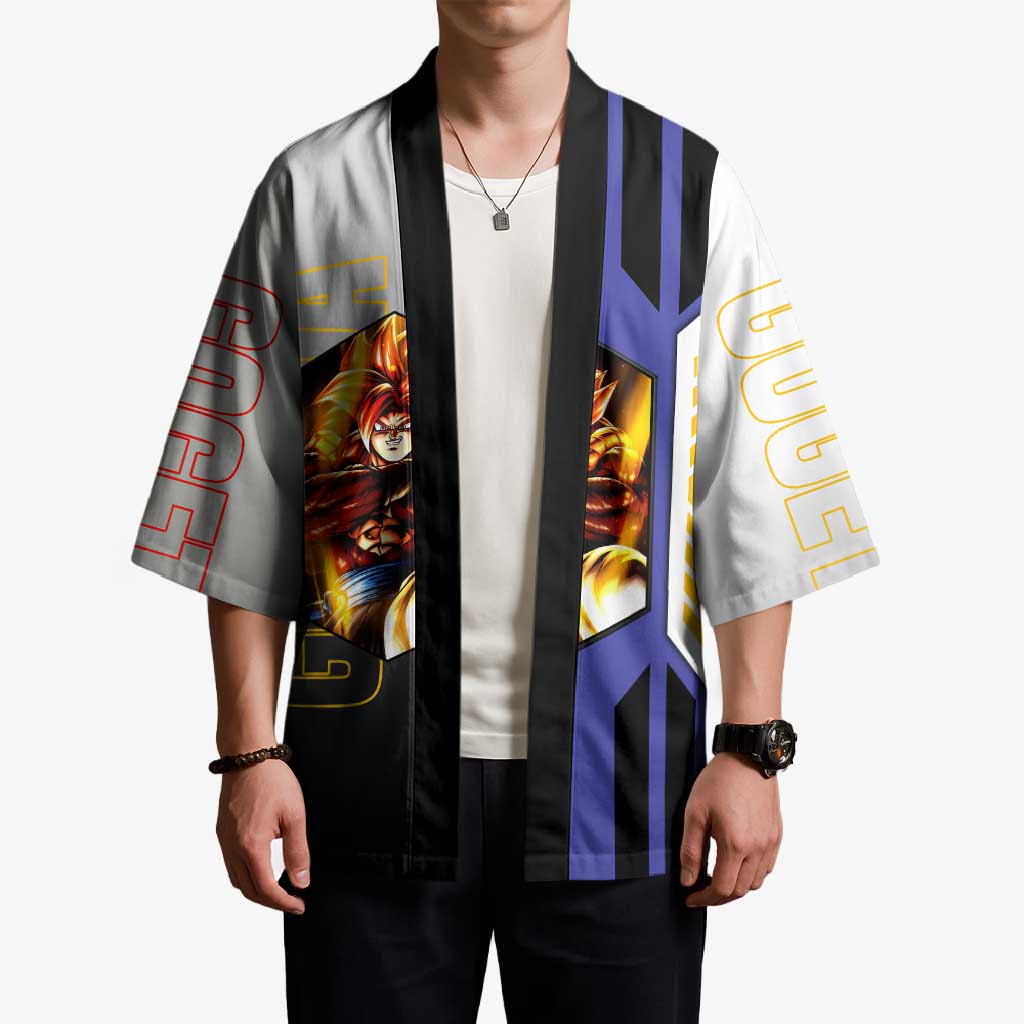 Gogeta from Dragon Ball Kimono with Super Saiyan Blue Form and Action Pose Design - The Mazicc