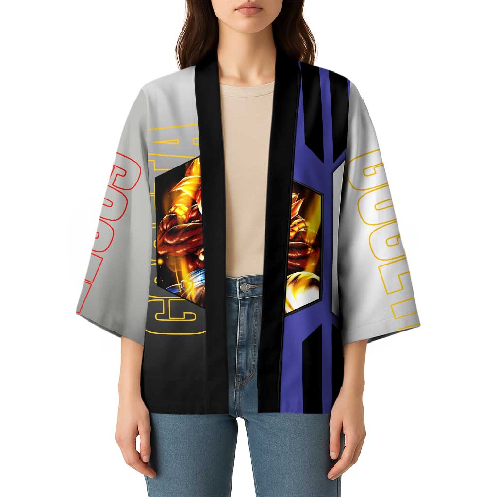 Gogeta from Dragon Ball Kimono with Super Saiyan Blue Form and Action Pose Design - The Mazicc