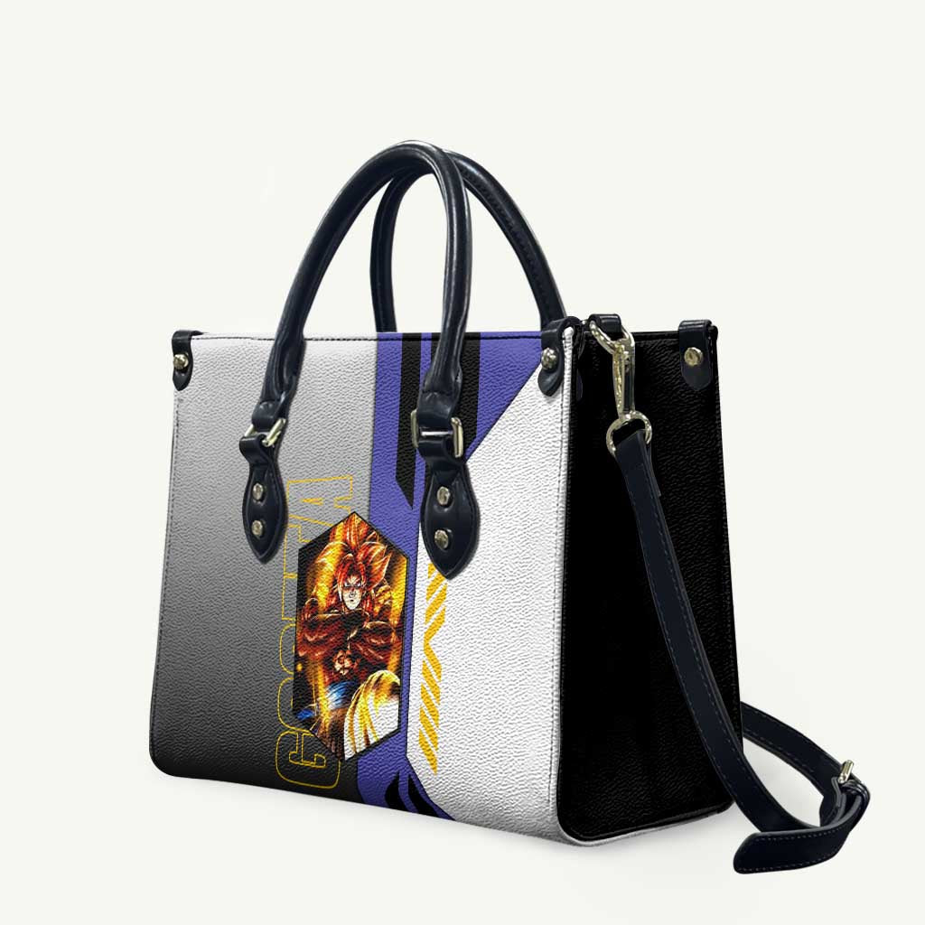Gogeta from Dragon Ball Leather Bag with Super Saiyan Blue Form and Action Pose Design - The Mazicc