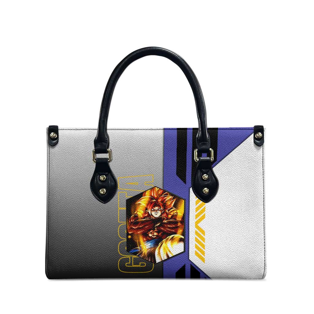 Gogeta from Dragon Ball Leather Bag with Super Saiyan Blue Form and Action Pose Design - The Mazicc