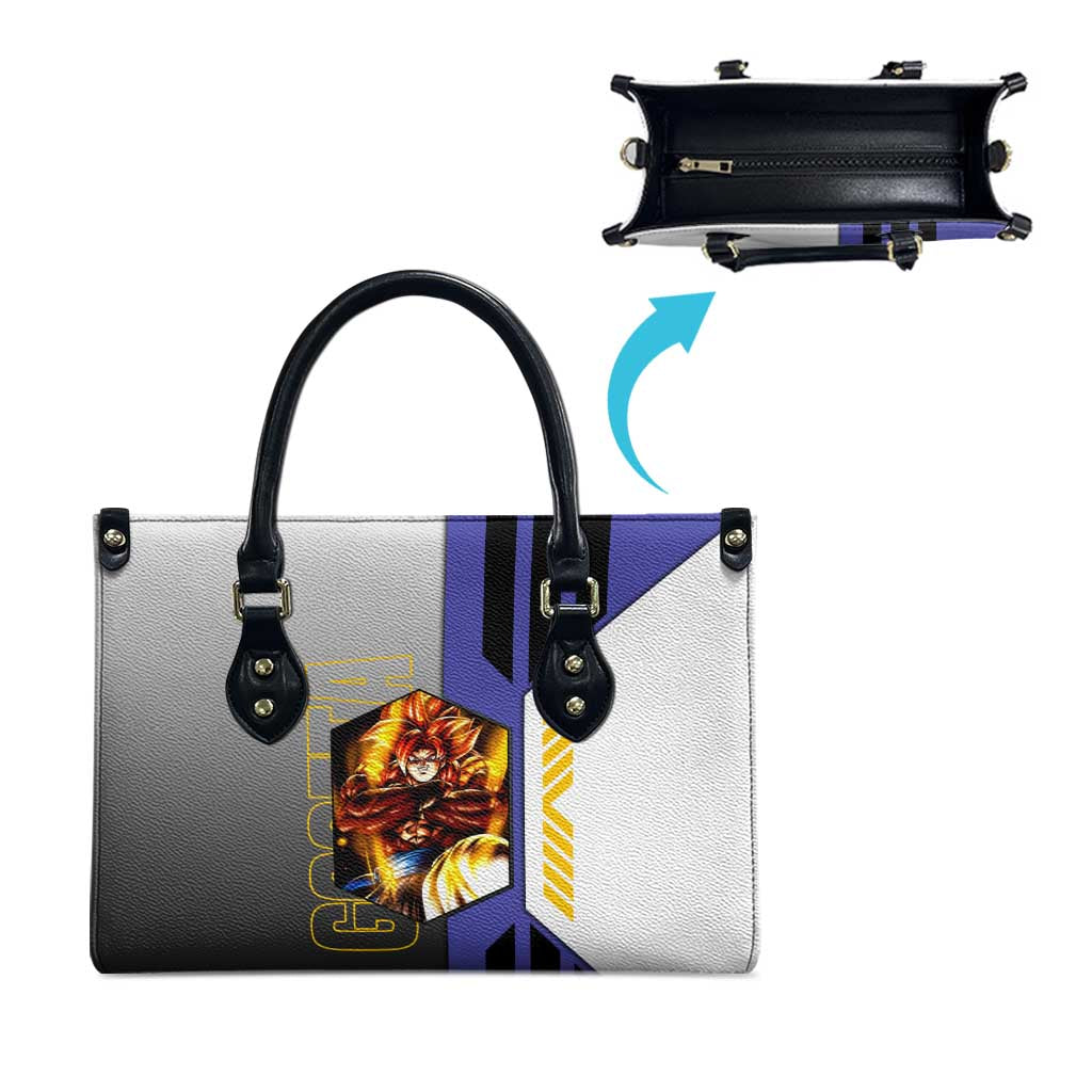Gogeta from Dragon Ball Leather Bag with Super Saiyan Blue Form and Action Pose Design - The Mazicc
