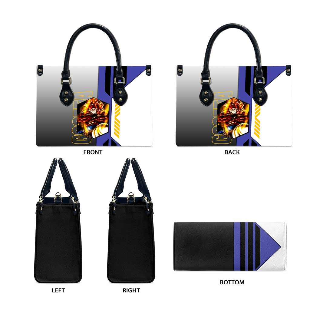 Gogeta from Dragon Ball Leather Bag with Super Saiyan Blue Form and Action Pose Design - The Mazicc