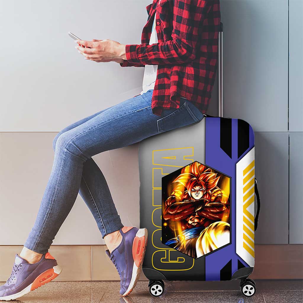 Gogeta from Dragon Ball Luggage Cover with Super Saiyan Blue Form and Action Pose Design - The Mazicc