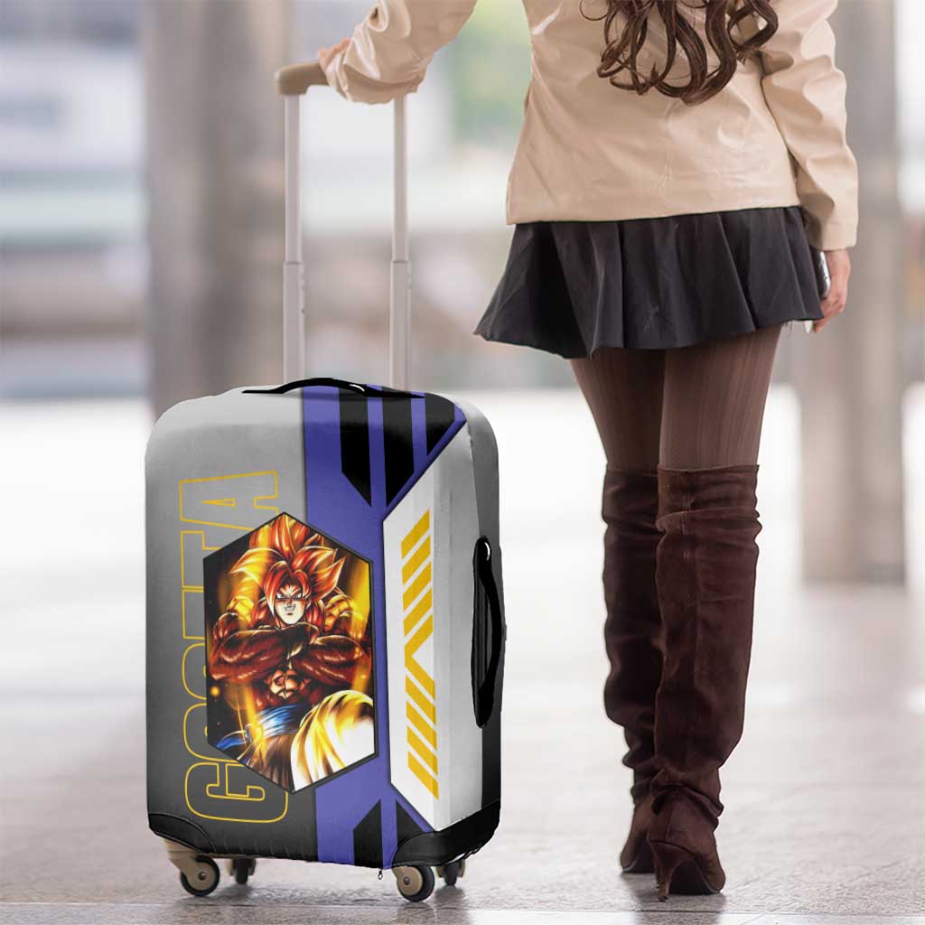Gogeta from Dragon Ball Luggage Cover with Super Saiyan Blue Form and Action Pose Design - The Mazicc