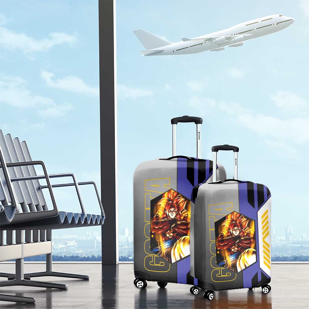 Gogeta from Dragon Ball Luggage Cover with Super Saiyan Blue Form and Action Pose Design - The Mazicc