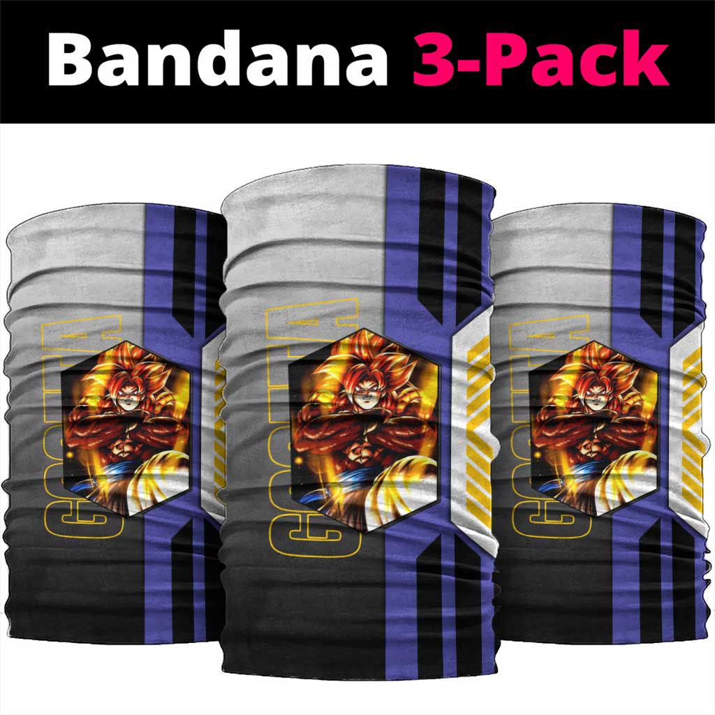 Gogeta from Dragon Ball Neck Gaiter with Super Saiyan Blue Form and Action Pose Design - The Mazicc