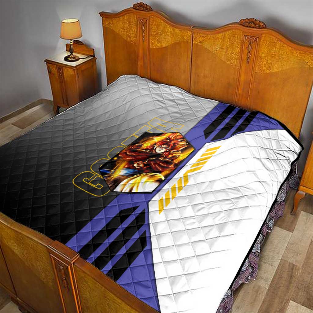 Gogeta from Dragon Ball Quilt with Super Saiyan Blue Form and Action Pose Design - The Mazicc