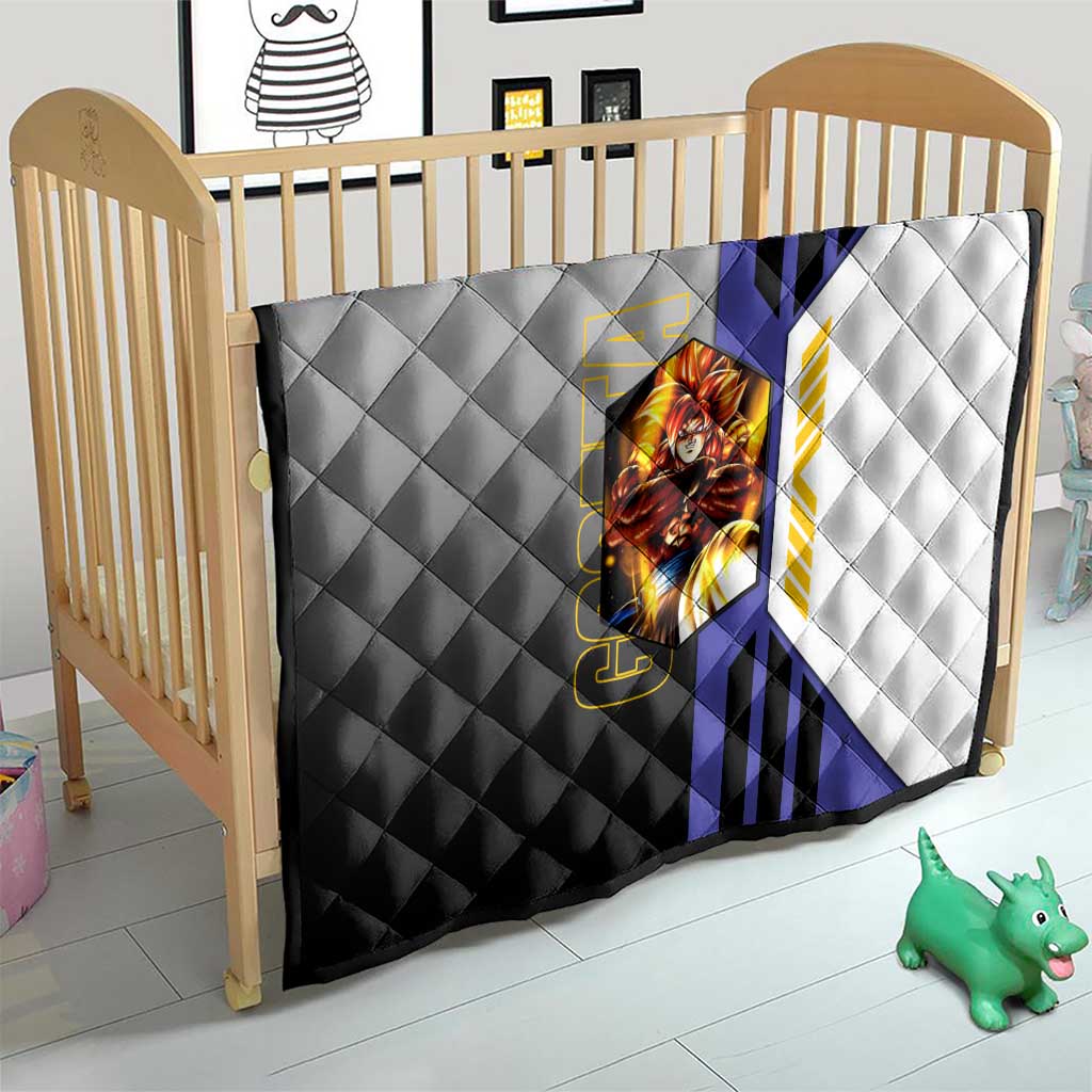 Gogeta from Dragon Ball Quilt with Super Saiyan Blue Form and Action Pose Design - The Mazicc