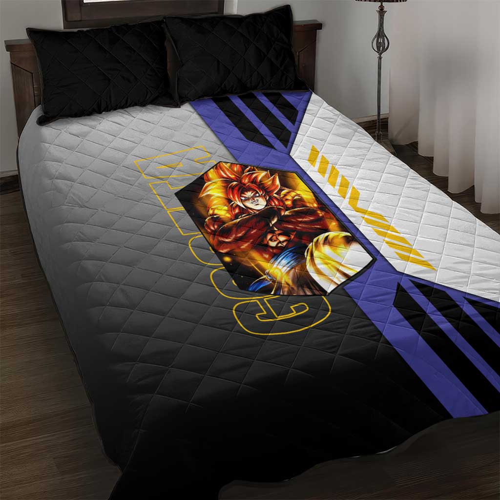 Gogeta from Dragon Ball Quilt Bed Set with Super Saiyan Blue Form and Action Pose Design - The Mazicc