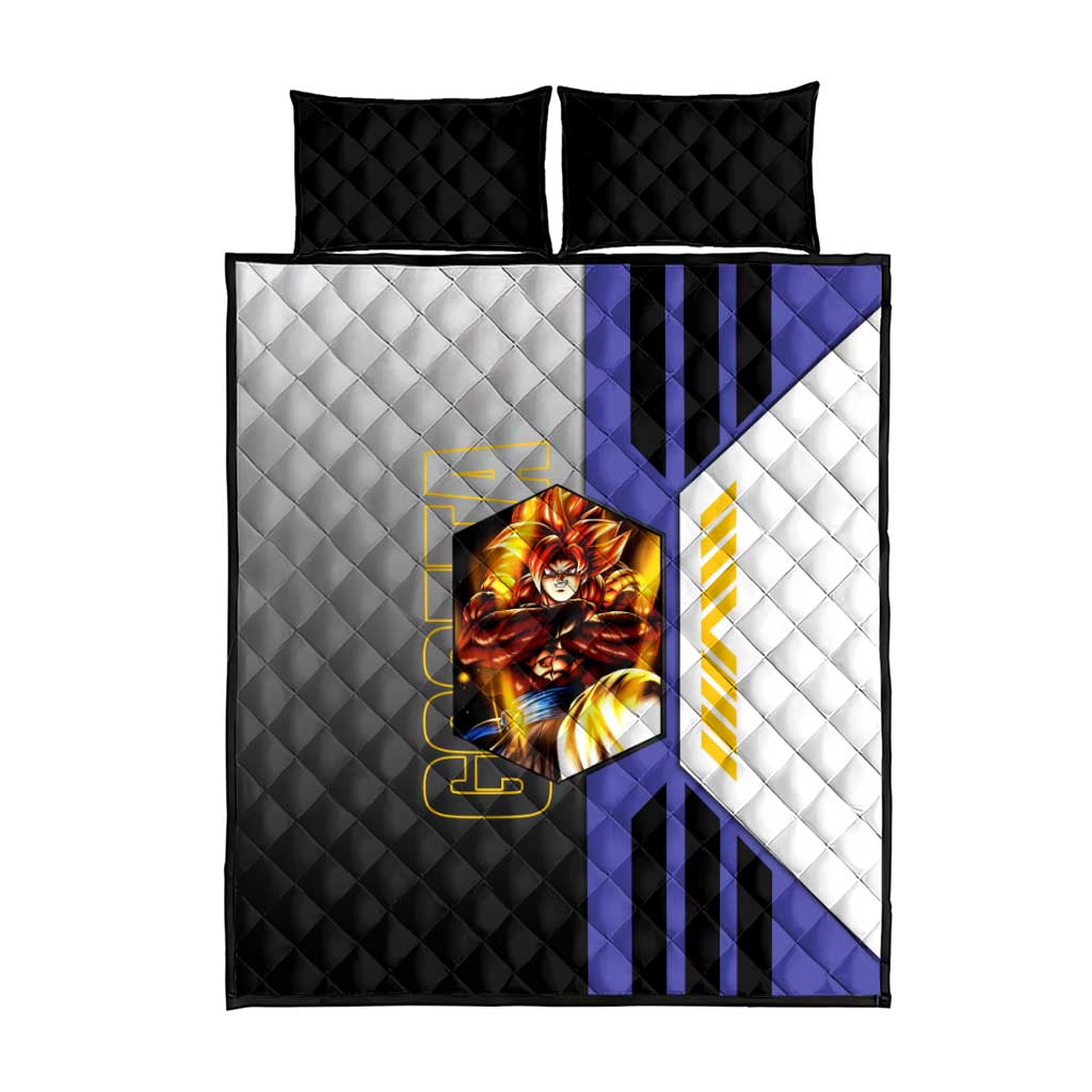 Gogeta from Dragon Ball Quilt Bed Set with Super Saiyan Blue Form and Action Pose Design - The Mazicc