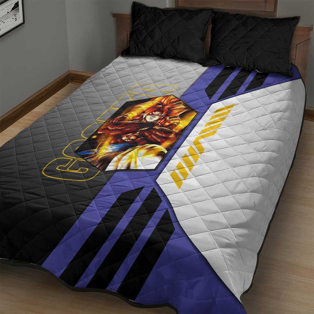 Gogeta from Dragon Ball Quilt Bed Set with Super Saiyan Blue Form and Action Pose Design - The Mazicc