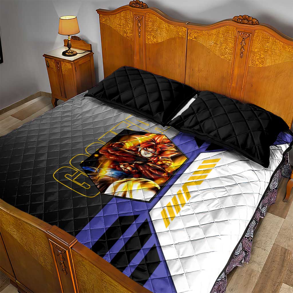Gogeta from Dragon Ball Quilt Bed Set with Super Saiyan Blue Form and Action Pose Design - The Mazicc