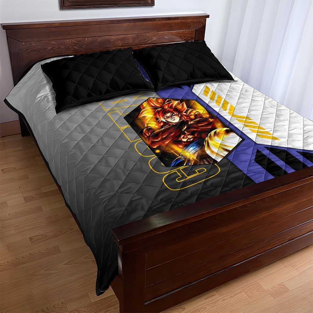 Gogeta from Dragon Ball Quilt Bed Set with Super Saiyan Blue Form and Action Pose Design - The Mazicc