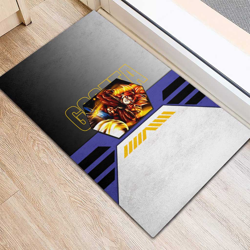Gogeta from Dragon Ball Rubber Doormat with Super Saiyan Blue Form and Action Pose Design - The Mazicc
