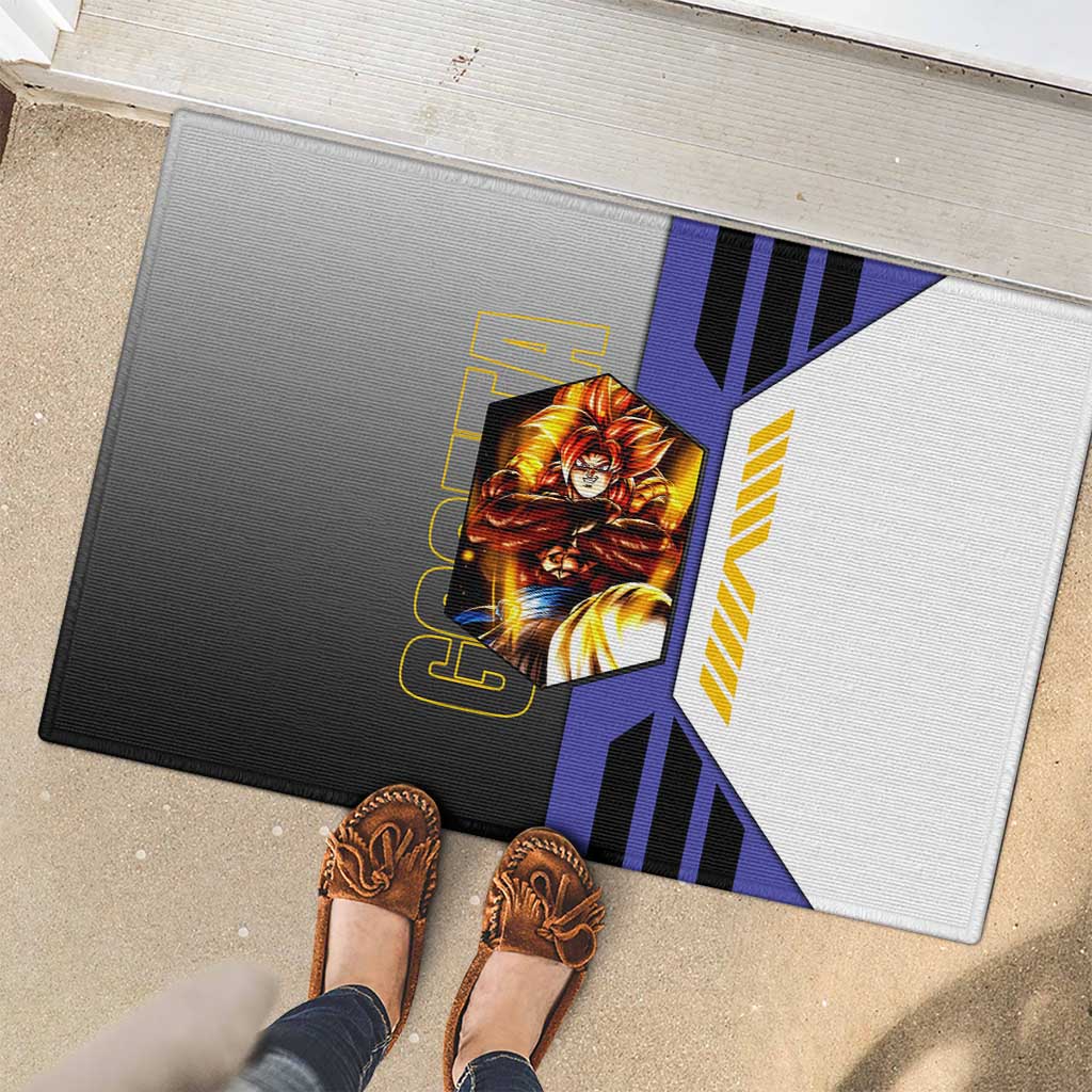 Gogeta from Dragon Ball Rubber Doormat with Super Saiyan Blue Form and Action Pose Design - The Mazicc