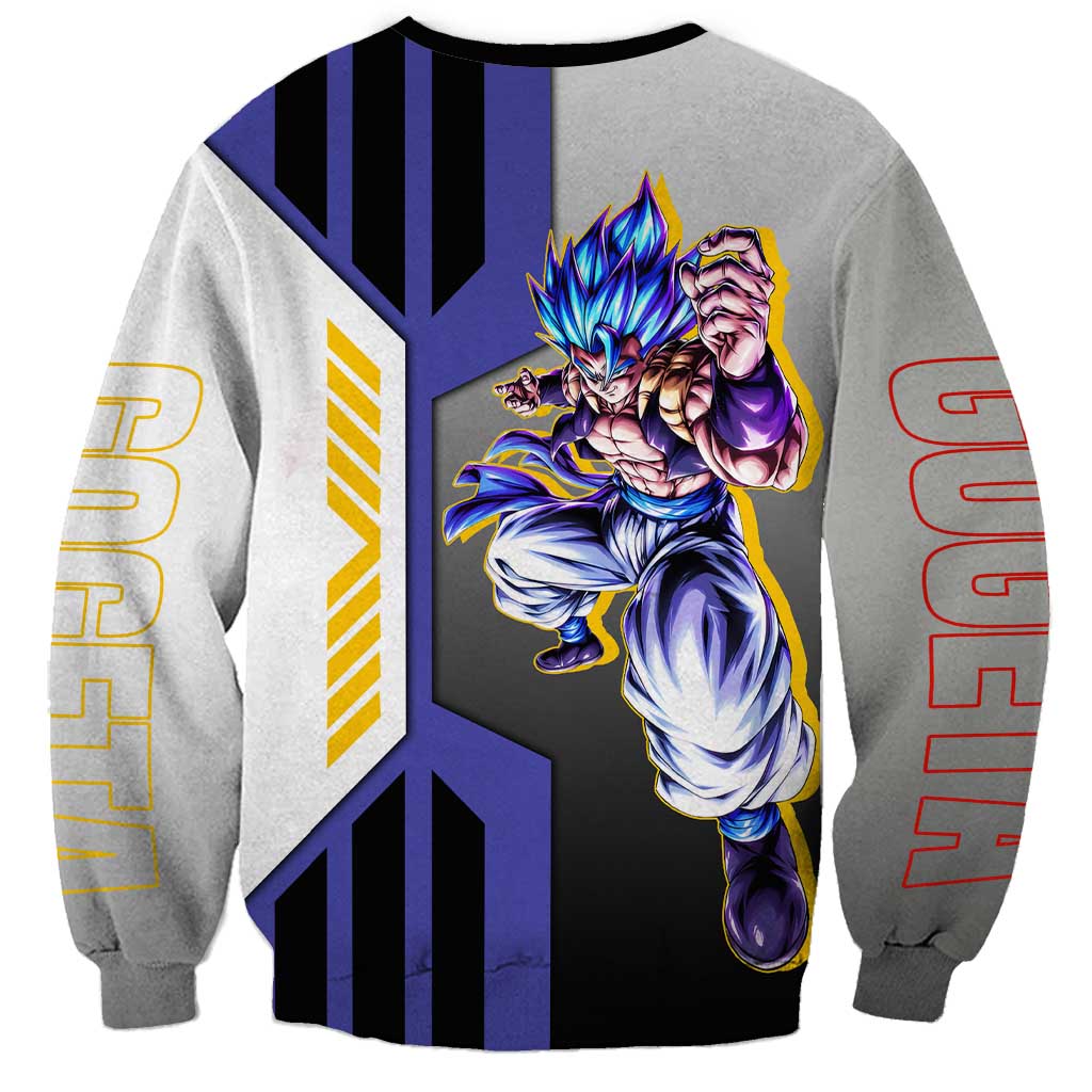 Gogeta from Dragon Ball Sweatshirt with Super Saiyan Blue Form and Action Pose Design - The Mazicc