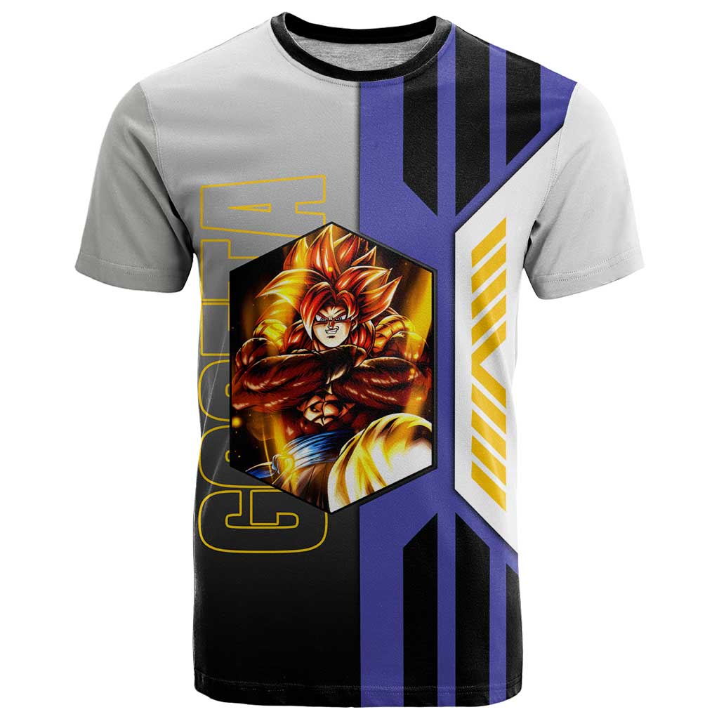 Gogeta from Dragon Ball T Shirt with Super Saiyan Blue Form and Action Pose Design - The Mazicc