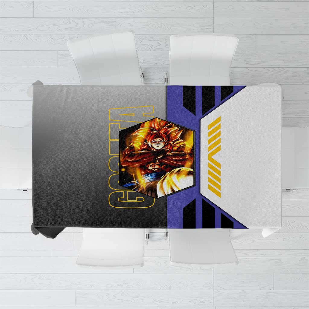 Gogeta from Dragon Ball Tablecloth with Super Saiyan Blue Form and Action Pose Design - The Mazicc