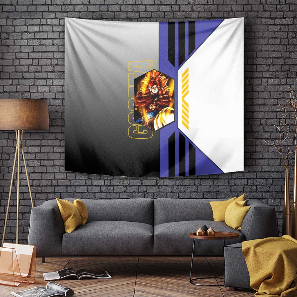 Gogeta from Dragon Ball Tapestry with Super Saiyan Blue Form and Action Pose Design - The Mazicc