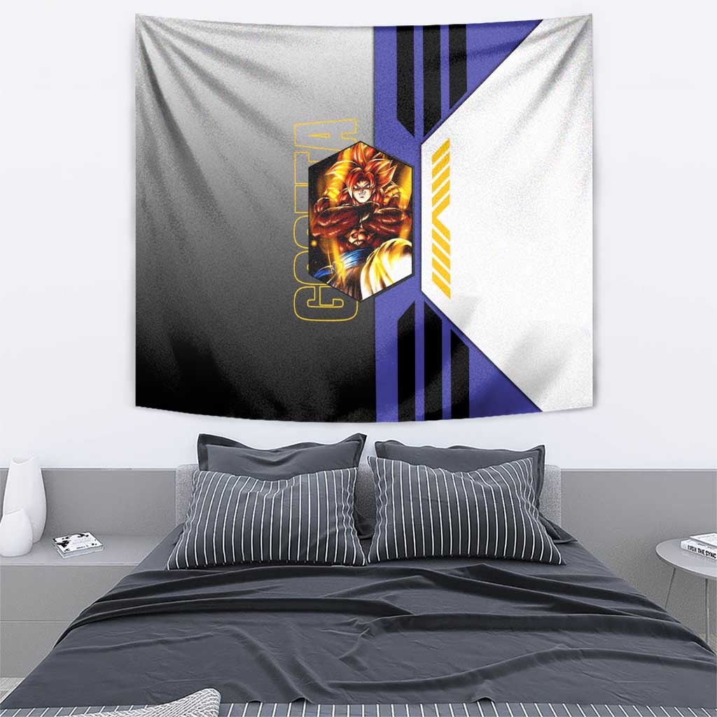 Gogeta from Dragon Ball Tapestry with Super Saiyan Blue Form and Action Pose Design - The Mazicc