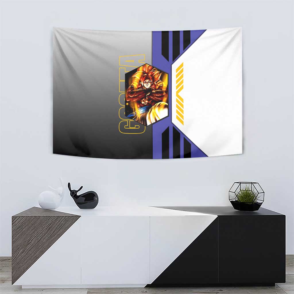 Gogeta from Dragon Ball Tapestry with Super Saiyan Blue Form and Action Pose Design - The Mazicc