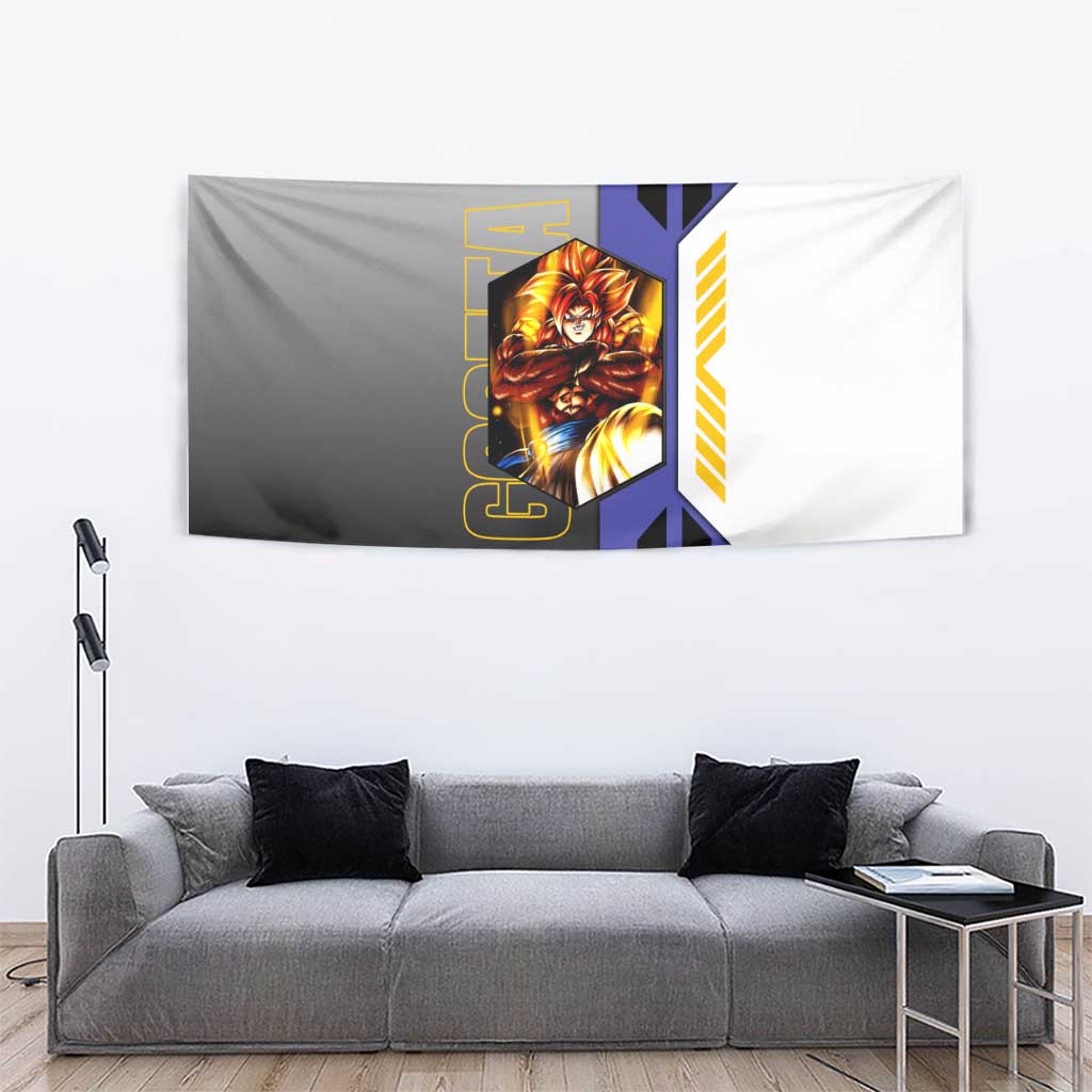 Gogeta from Dragon Ball Tapestry with Super Saiyan Blue Form and Action Pose Design - The Mazicc