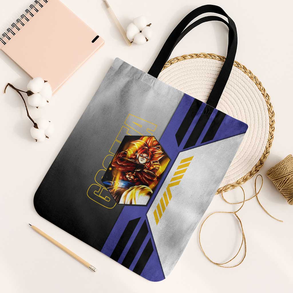 Gogeta from Dragon Ball Tote Bag with Super Saiyan Blue Form and Action Pose Design - The Mazicc