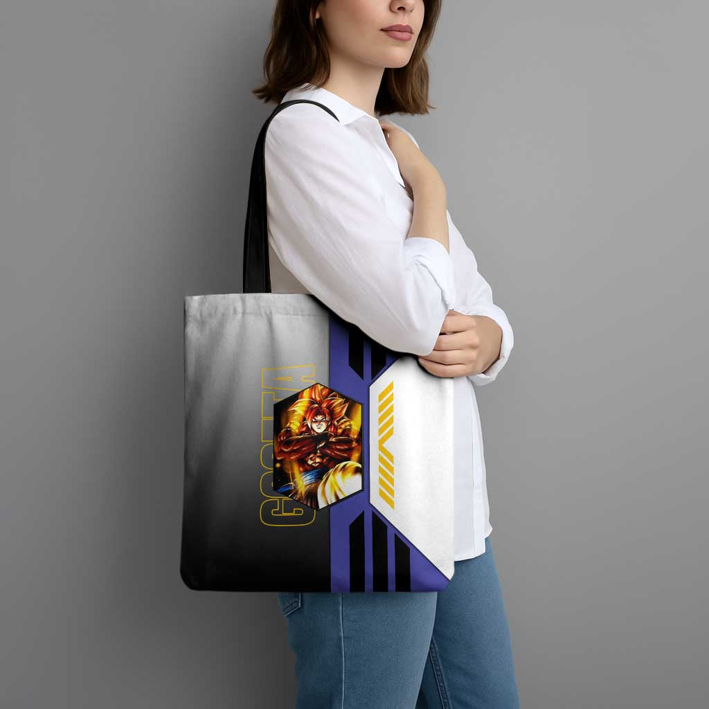 Gogeta from Dragon Ball Tote Bag with Super Saiyan Blue Form and Action Pose Design - The Mazicc