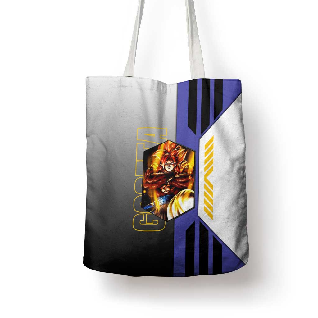 Gogeta from Dragon Ball Tote Bag with Super Saiyan Blue Form and Action Pose Design - The Mazicc