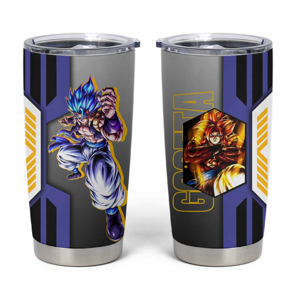 Gogeta from Dragon Ball Tumbler Cup with Super Saiyan Blue Form and Action Pose Design - The Mazicc