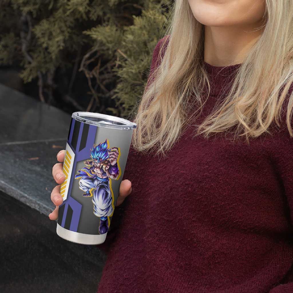 Gogeta from Dragon Ball Tumbler Cup with Super Saiyan Blue Form and Action Pose Design - The Mazicc
