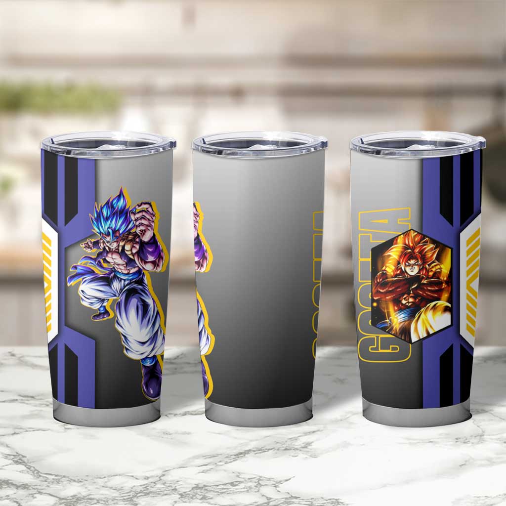 Gogeta from Dragon Ball Tumbler Cup with Super Saiyan Blue Form and Action Pose Design - The Mazicc