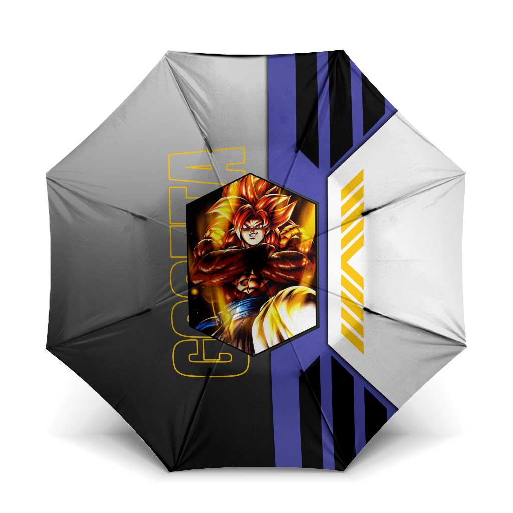 Gogeta from Dragon Ball Umbrella with Super Saiyan Blue Form and Action Pose Design - The Mazicc