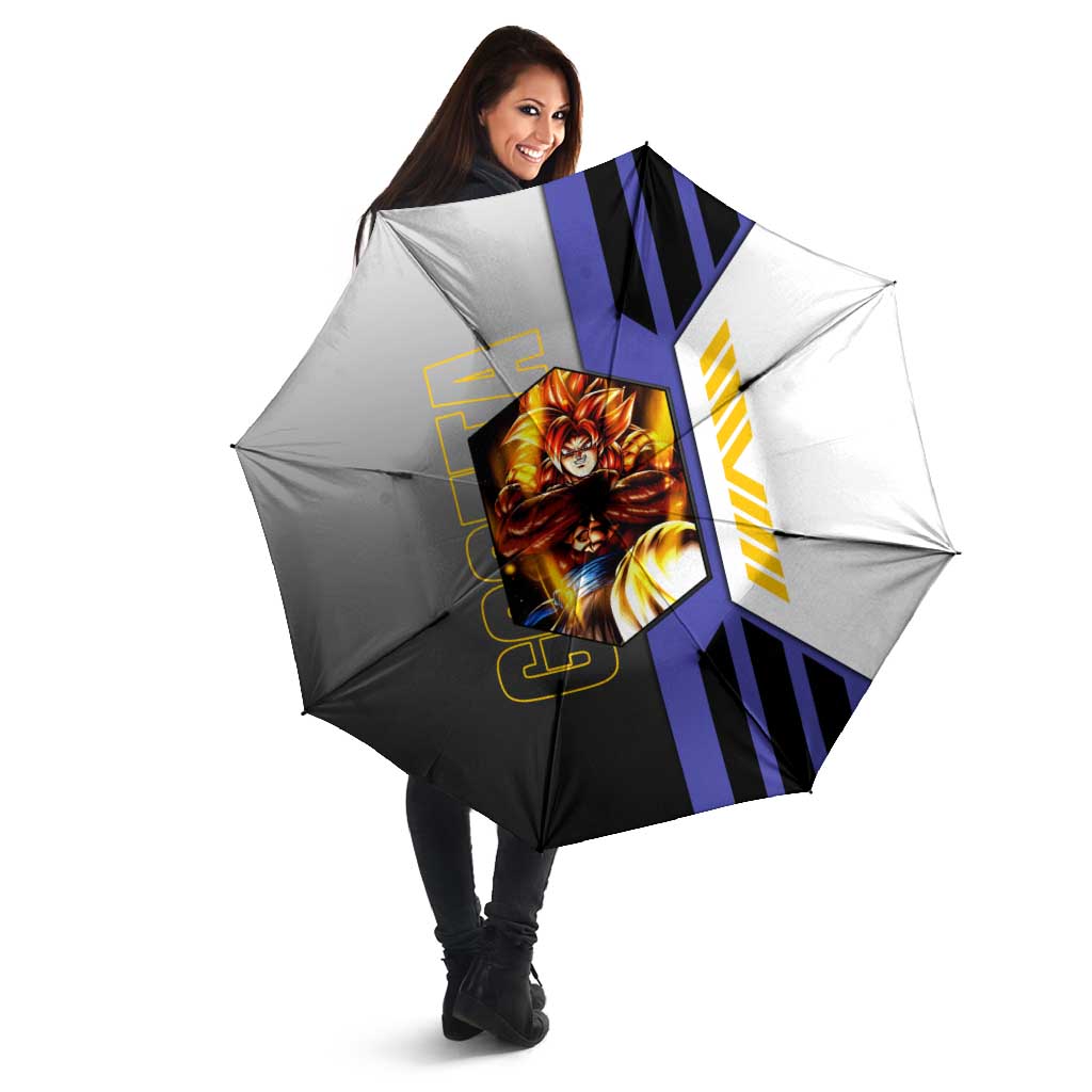 Gogeta from Dragon Ball Umbrella with Super Saiyan Blue Form and Action Pose Design - The Mazicc