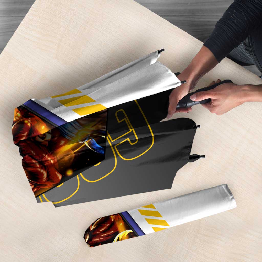 Gogeta from Dragon Ball Umbrella with Super Saiyan Blue Form and Action Pose Design - The Mazicc