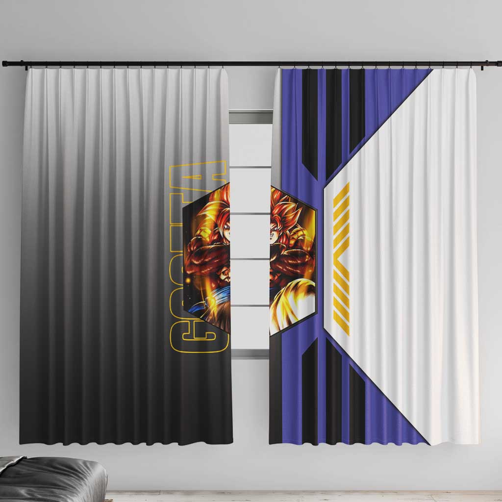 Gogeta from Dragon Ball Window Curtain with Super Saiyan Blue Form and Action Pose Design - The Mazicc