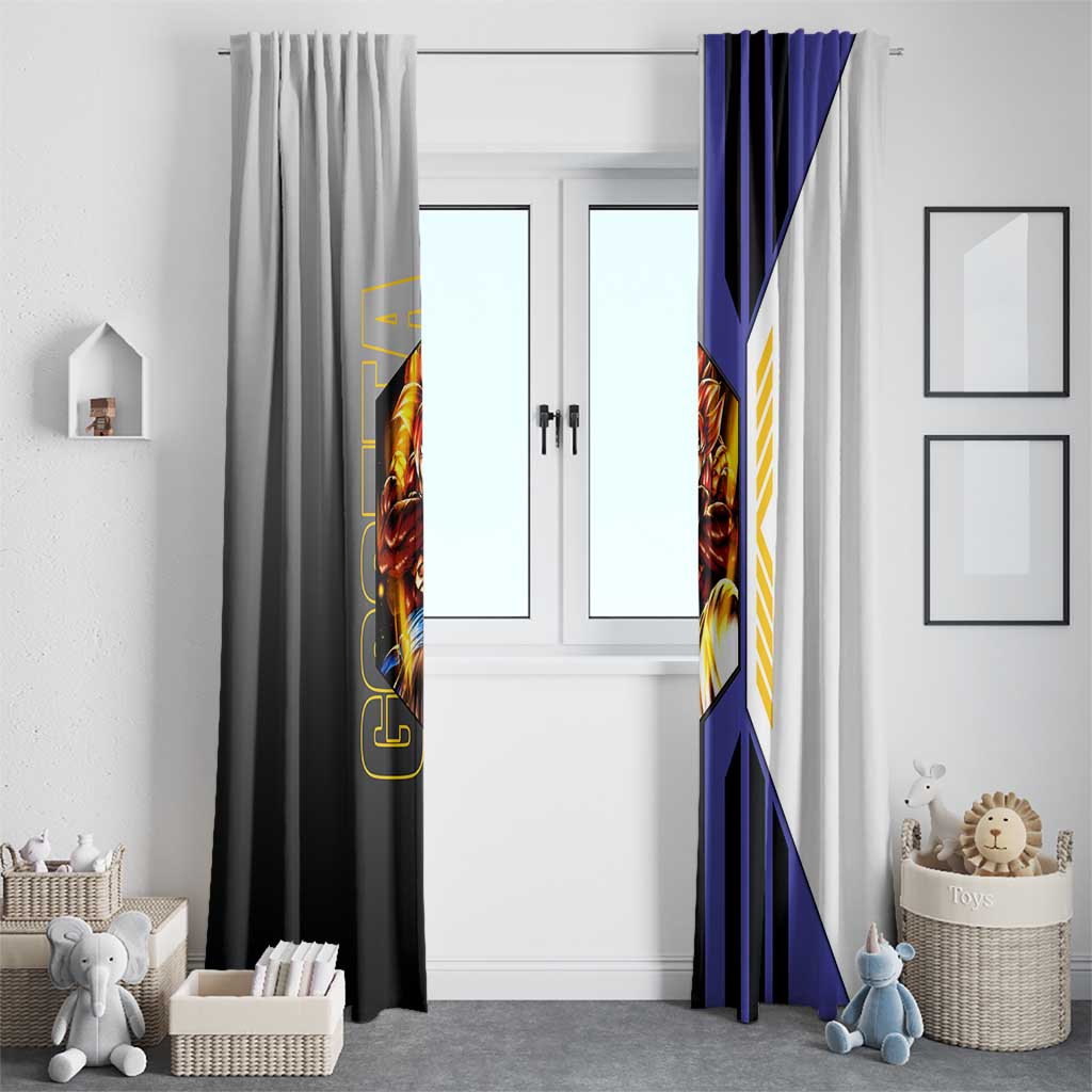 Gogeta from Dragon Ball Window Curtain with Super Saiyan Blue Form and Action Pose Design - The Mazicc