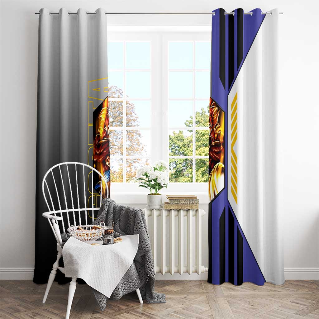 Gogeta from Dragon Ball Window Curtain with Super Saiyan Blue Form and Action Pose Design - The Mazicc