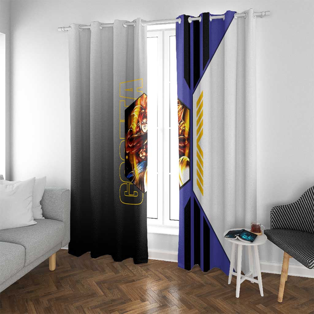 Gogeta from Dragon Ball Window Curtain with Super Saiyan Blue Form and Action Pose Design - The Mazicc