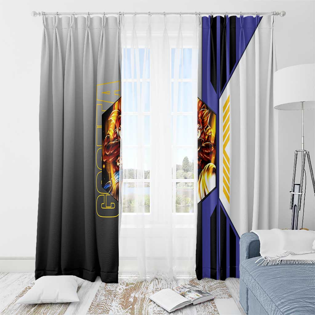 Gogeta from Dragon Ball Window Curtain with Super Saiyan Blue Form and Action Pose Design - The Mazicc