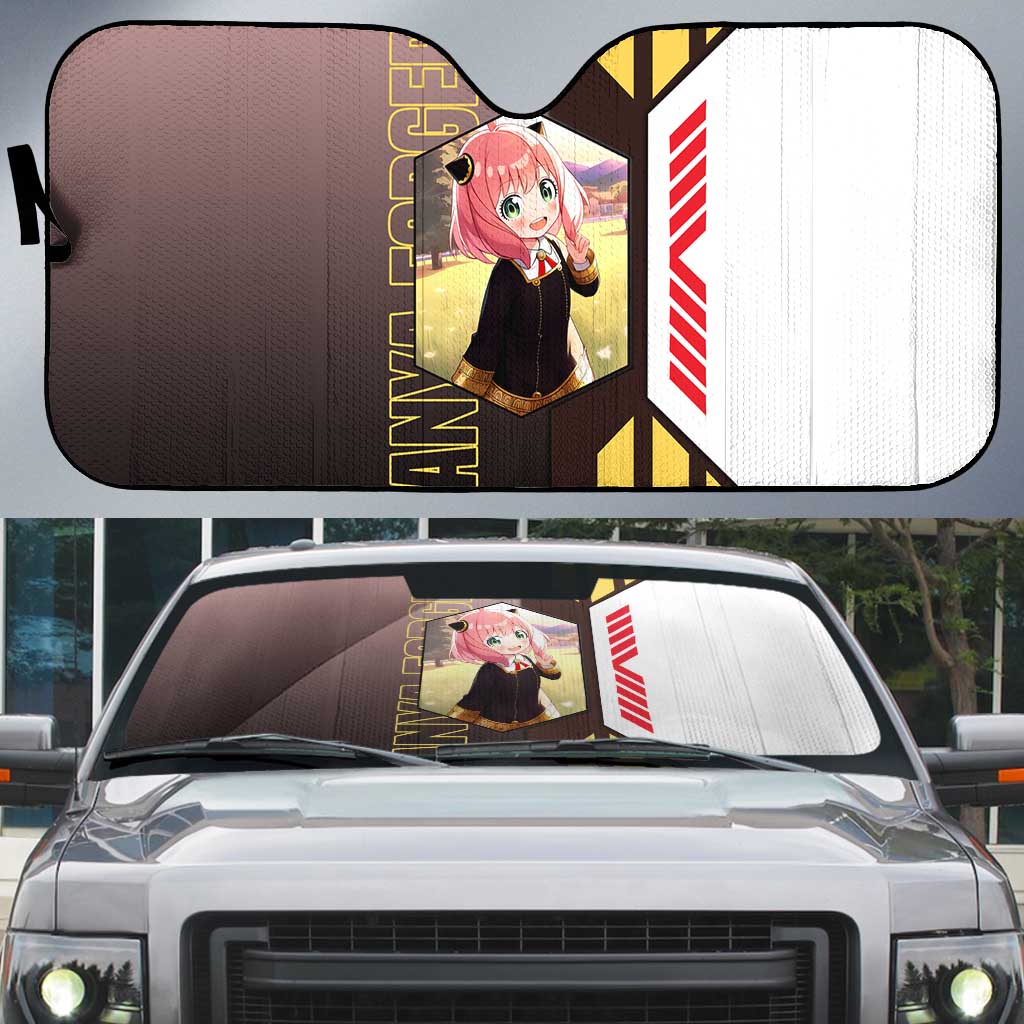 Anya Forger from Spy x Family Auto Sun Shade with Cute Pose and Character Design - The Mazicc