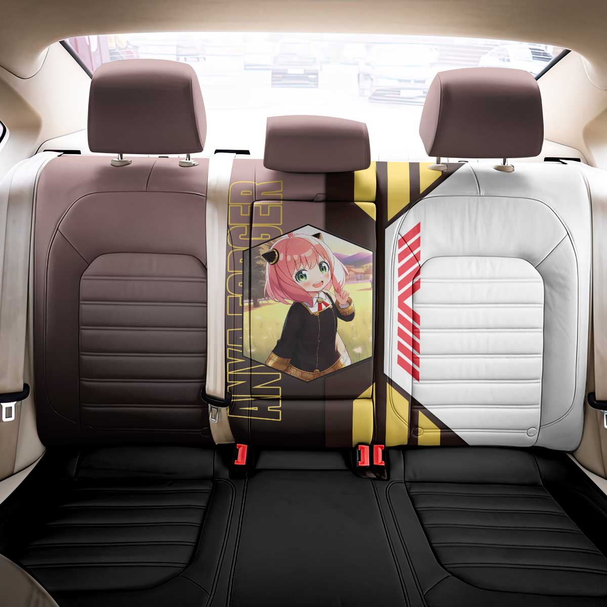 Anya Forger from Spy x Family Back Car Seat Cover with Cute Pose and Character Design - The Mazicc