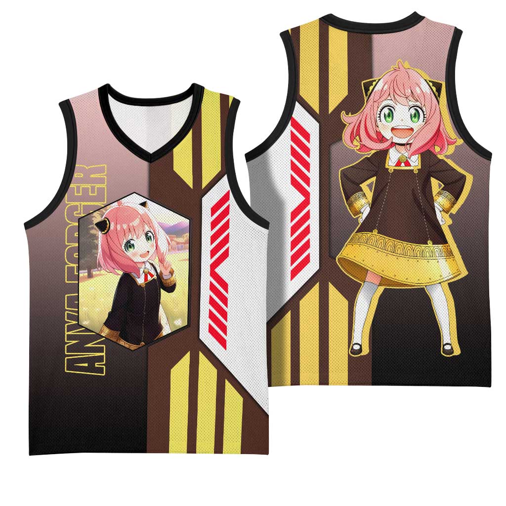 Anya Forger from Spy x Family Basketball Jersey with Cute Pose and Character Design - The Mazicc