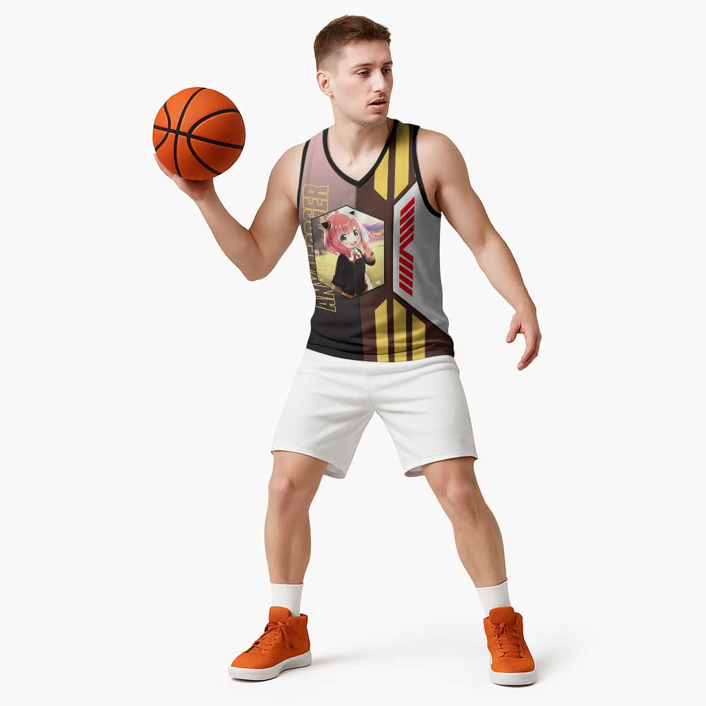 Anya Forger from Spy x Family Basketball Jersey with Cute Pose and Character Design - The Mazicc