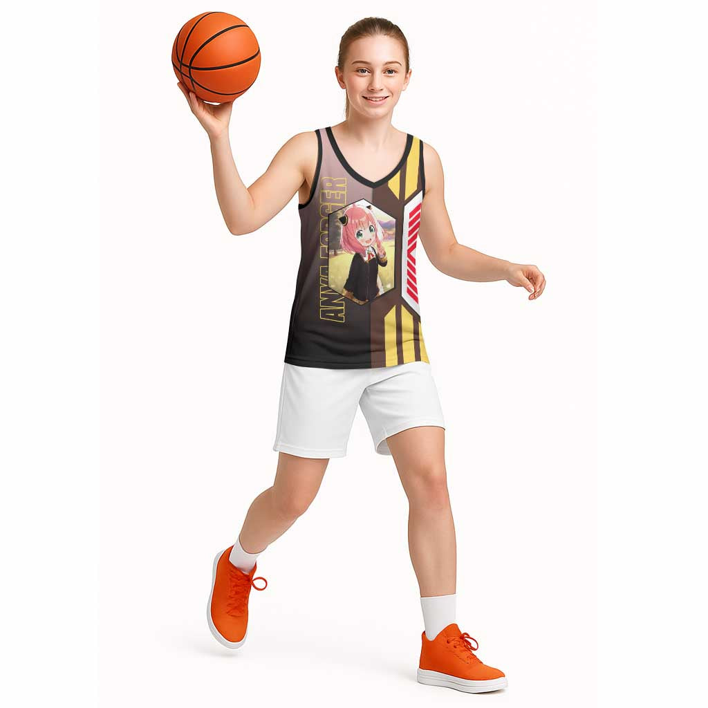 Anya Forger from Spy x Family Basketball Jersey with Cute Pose and Character Design - The Mazicc
