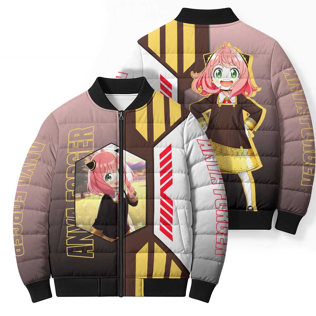 Anya Forger from Spy x Family Bomber Puffer Jacket with Cute Pose and Character Design - The Mazicc