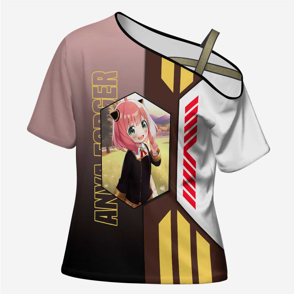 Anya Forger from Spy x Family Cross Shoulder Shirt with Cute Pose and Character Design - The Mazicc